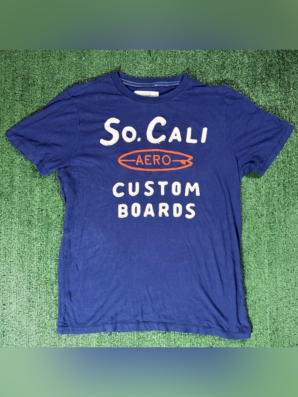 Y2K Aeropostale So. Cali Custom Boards T-Shirt Size Large Blue Graphic Tee